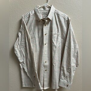 L. L. Bean Men’s Plaid Button Down Shirt Beige Size L
